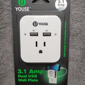 Youse 3.1 Amp Dual USB Wall Plate